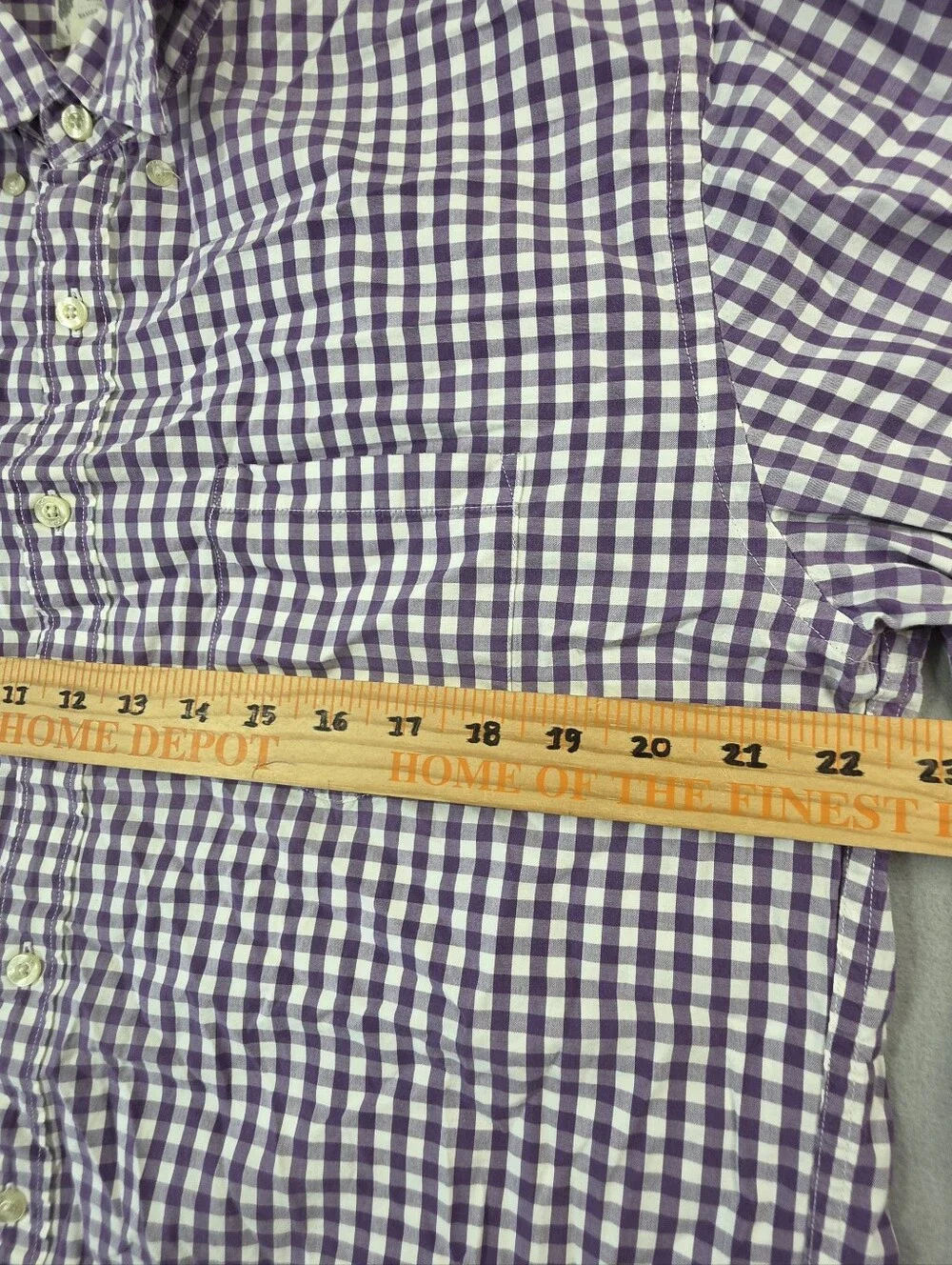 J. Crew Purple Gingham Button-Down Large Shirt